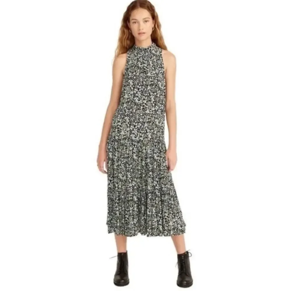 J. Crew Drapey Tiered Dress in Fall‎ Garden Floral Sz 4